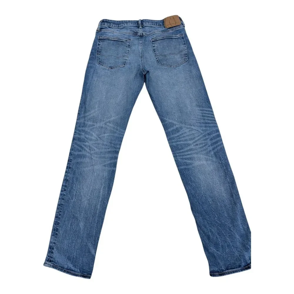 Men's American Eagle Original Straight Fit Jeans Size 34x36 Dark Wash Blokecore